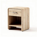 Comodino in legno chiaro con cassetto e ripiano aperto 40 x 30 x 50cm