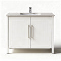 Mobile lavabo bianco con ripiano in marmo grigio 60 x 45 x 85cm