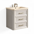 Mobile bagno sospeso con lavabo in ceramica 80 x 50 x 60 cm colore grigio con tre cassetti