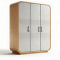 Armadio in legno con ante grigie dimensioni 150 x 60 x 200cm