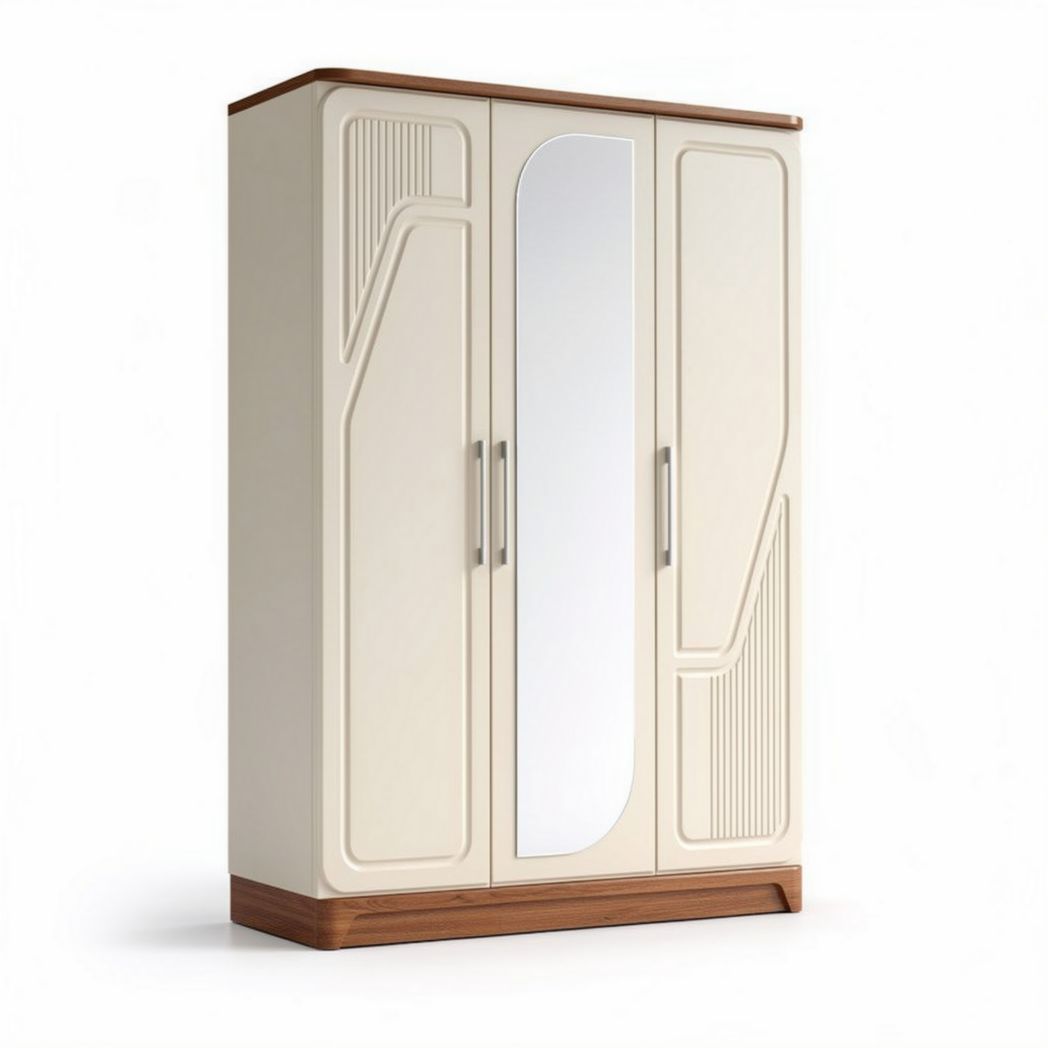Armadio moderno in legno e melaminico con specchio dimensioni 150 x 80 x 200cm