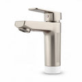 Rubinetto monocomando in acciaio inox spazzolato per lavabo 20 x 10 x 15cm