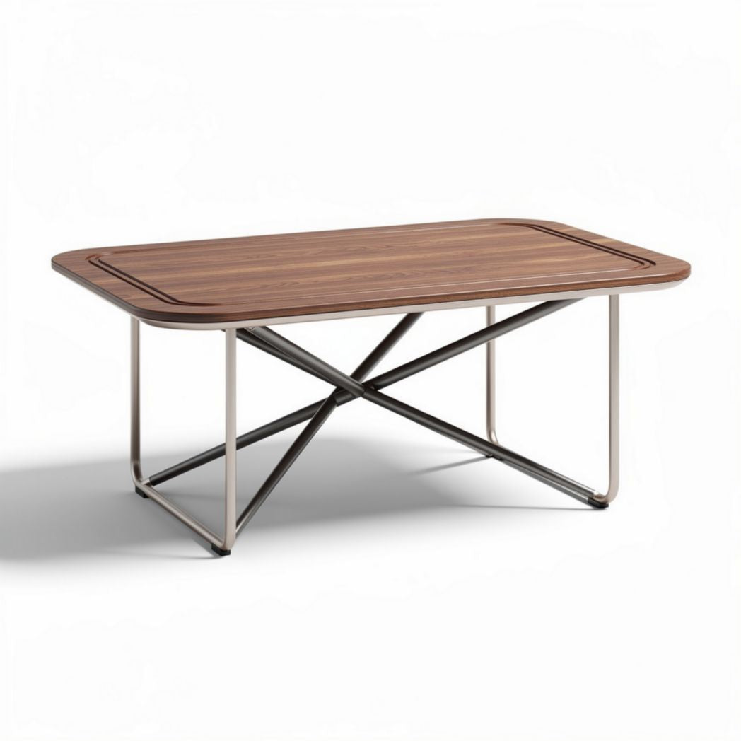 Tavolino da caffè in legno di noce con struttura in metallo 120 x 80 x 40cm